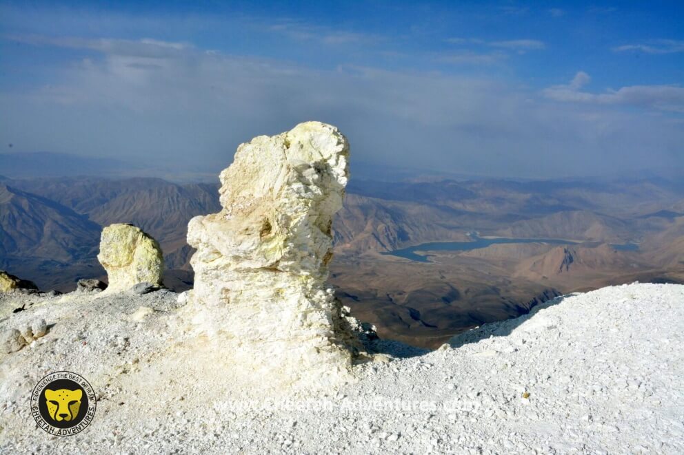 6-Sulfuric Rocks at the beggining of the sulfur hill (5350m), South face of Damavand