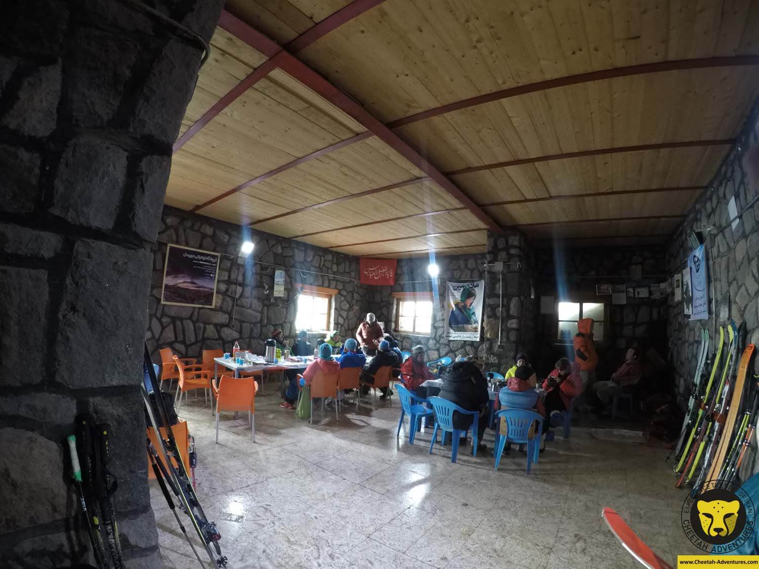 5-4 Dining room at Bargah-e Sevom Hut (4200m), Damavand Ski Touring