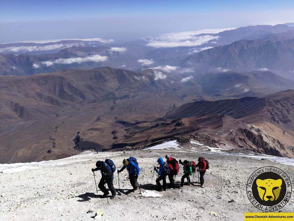 The last hundred meters to stand on the top of Damavand (5610m), North Eastern Route