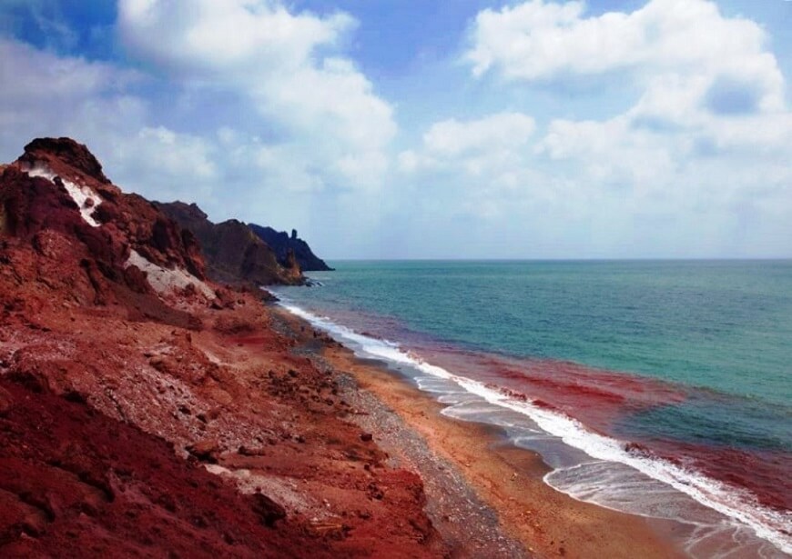 Red beach Hormoz Island Qeshm Visit Iran tour travel guide attractions things to do destinations Cheetah adventures