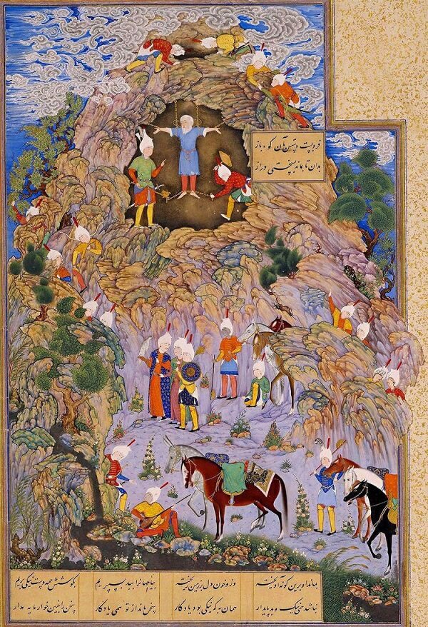 The Legend of Zahhak and Fereydoun Symbolism regarding Damavand visit iran tour packages travel to iran Cheetah adventures